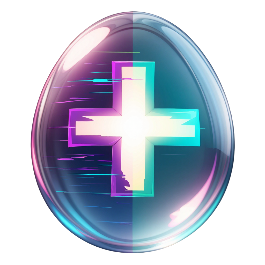 glitch_holographic egg